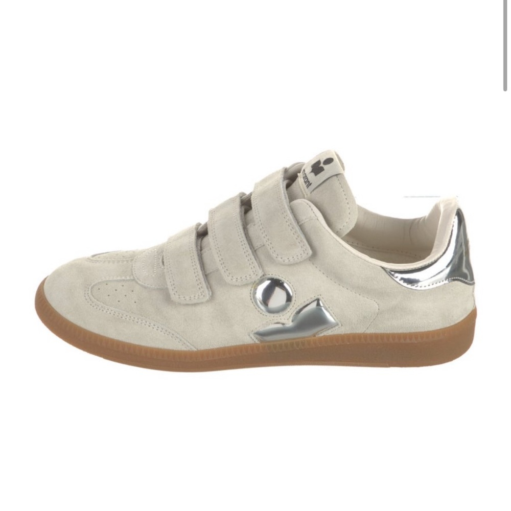 Isabel Marant Cream and Silver Sneakers Minimalist Design